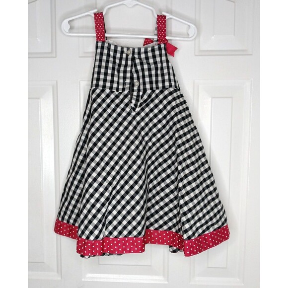 Specially Baby Size 24 Months Girls Checker Bows Strap Summer Dress 100% Cotton - Picture 5 of 6